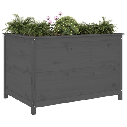 Fioriera Rialzata Giardino Grigia 119,5X82,5X78Cm Massello Pino