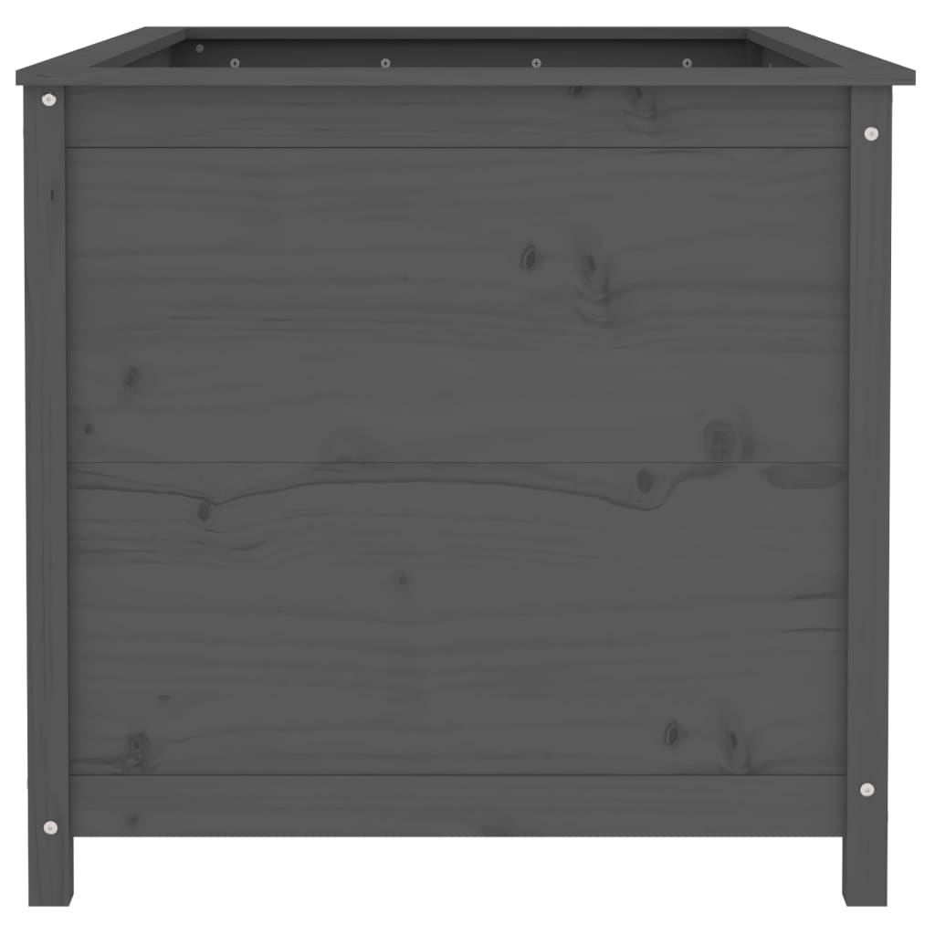Fioriera Rialzata Giardino Grigia 119,5X82,5X78Cm Massello Pino