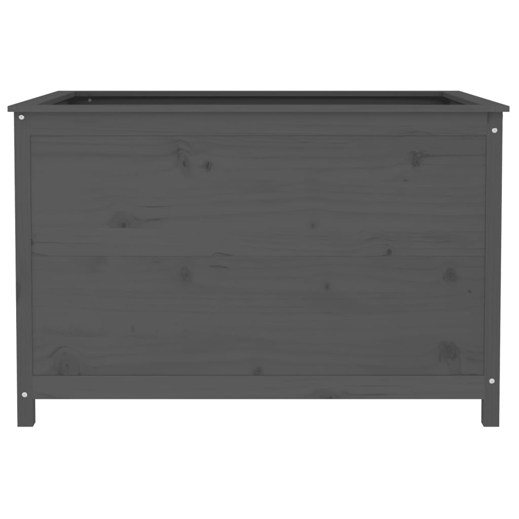 Fioriera Rialzata Giardino Grigia 119,5X82,5X78Cm Massello Pino