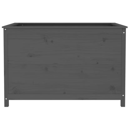 Fioriera Rialzata Giardino Grigia 119,5X82,5X78Cm Massello Pino