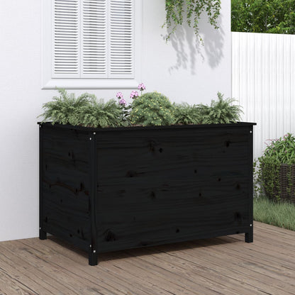 Fioriera Rialzata Giardino Grigia 119,5X82,5X78Cm Massello Pino