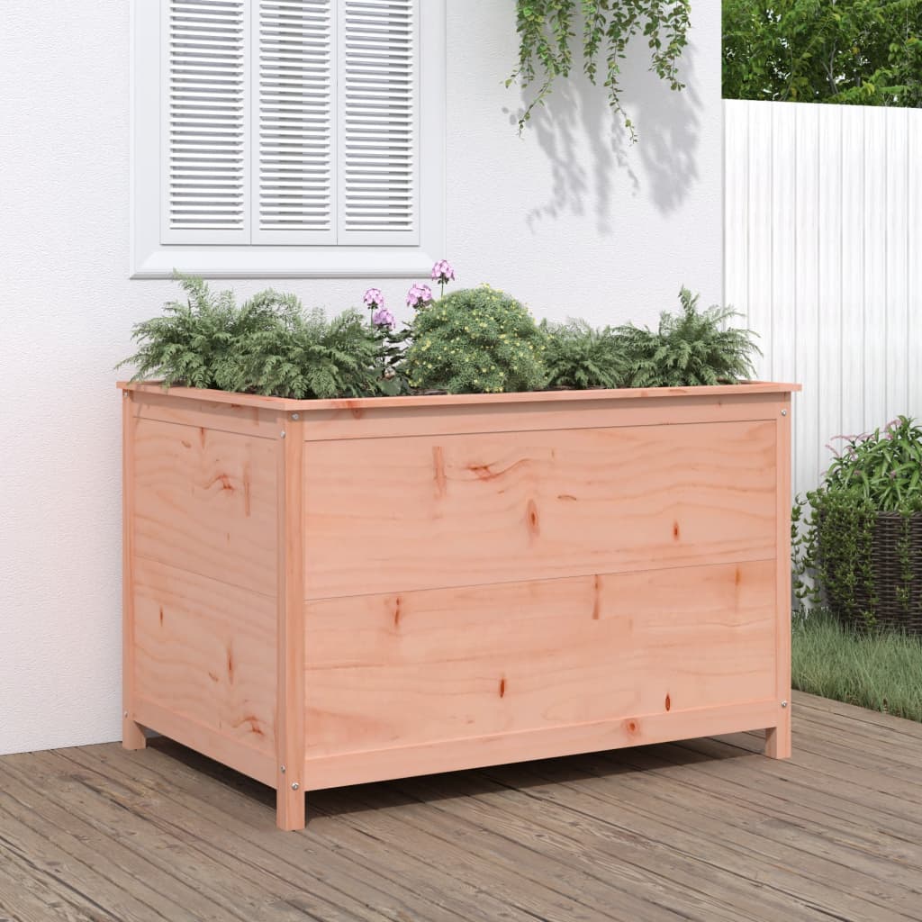 Fioriera Rialzata Giardino Grigia 119,5X82,5X78Cm Massello Pino