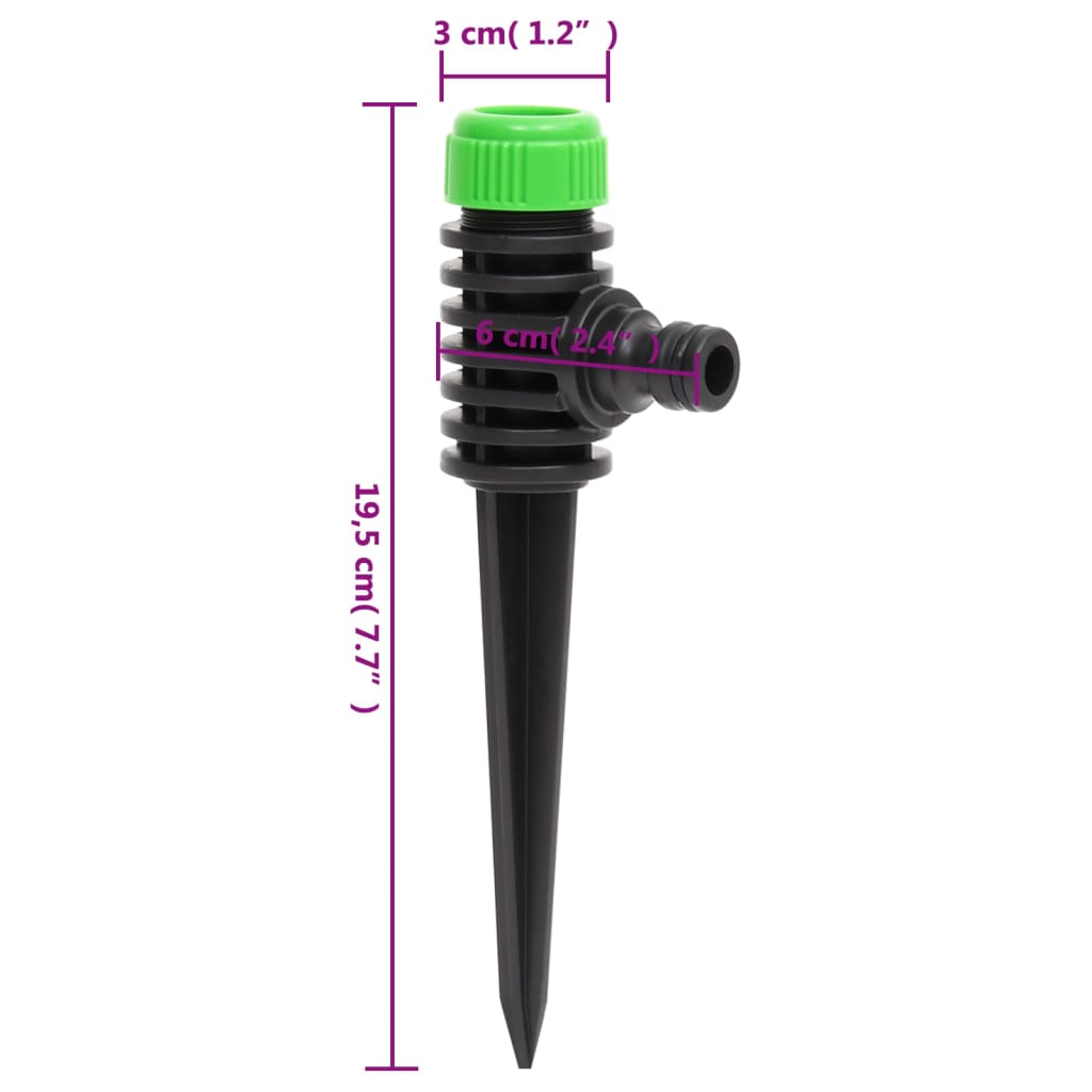 Irrigatori Rotanti 6 Pz Verdi E Neri 3X6X19,5 Cm Abs E Pp
