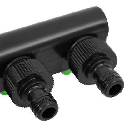 Adattatore Rubinetto A 4 Vie Verde E Nero 19,5X6X11 Cm Abs E Pp