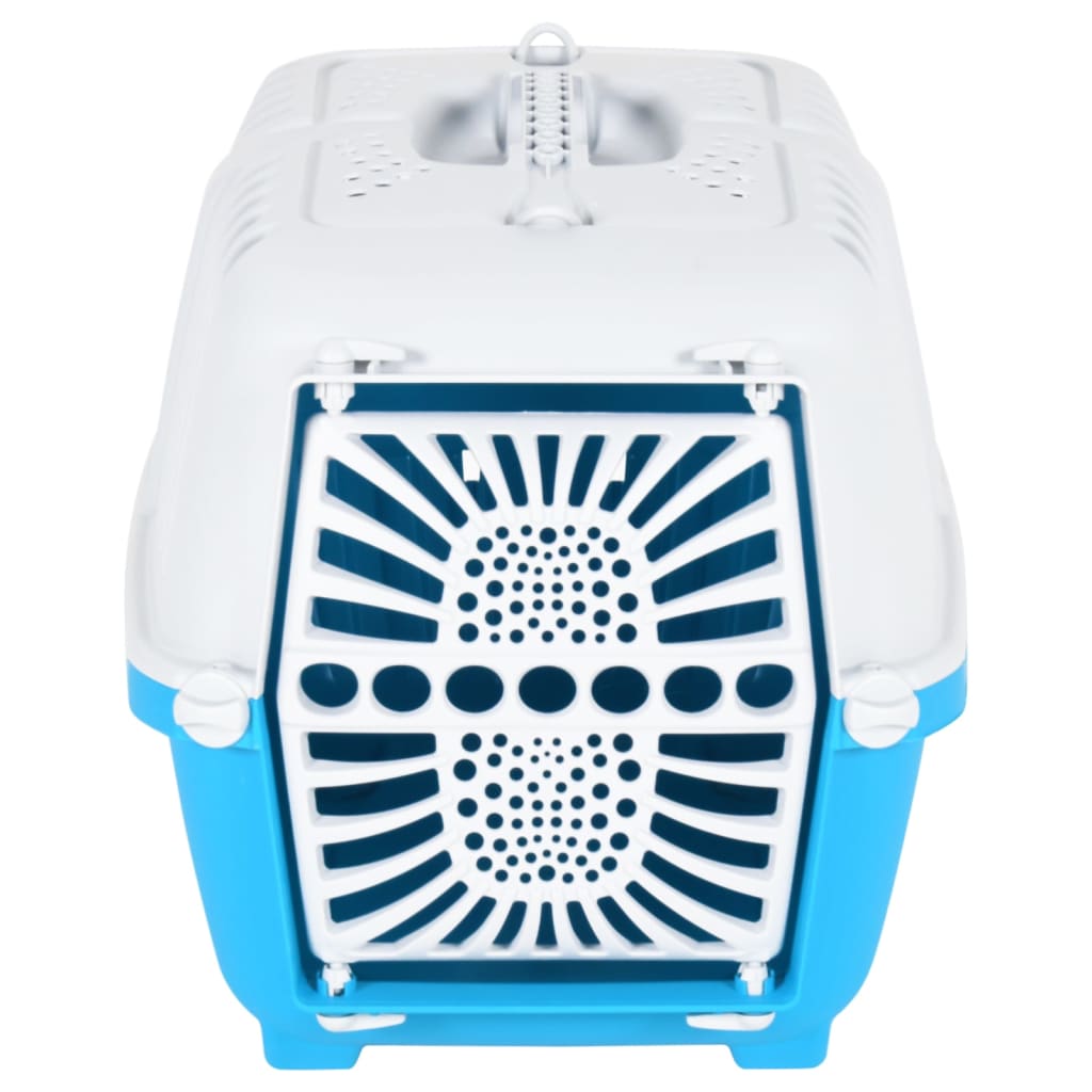 Trasportino Per Animali Bianco E Blu 48X31,5X33Cm Polipropilene