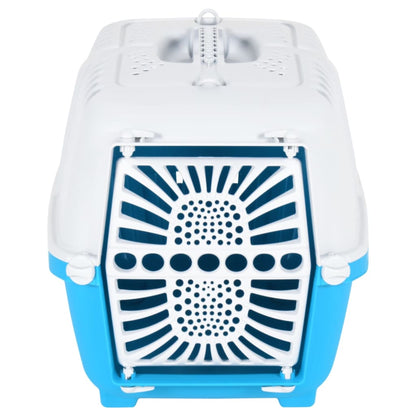Trasportino Per Animali Bianco E Blu 48X31,5X33Cm Polipropilene