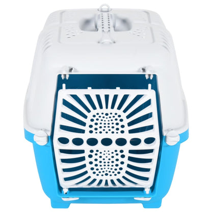 Trasportino Per Animali Bianco E Blu 48X31,5X33Cm Polipropilene
