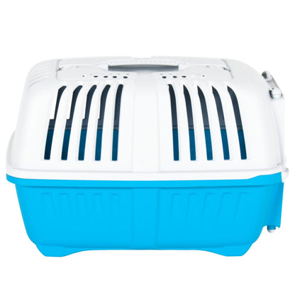 Trasportino Per Animali Bianco E Blu 48X31,5X33Cm Polipropilene