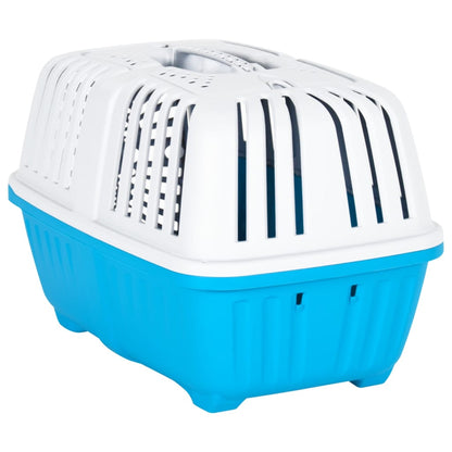 Trasportino Per Animali Bianco E Blu 48X31,5X33Cm Polipropilene