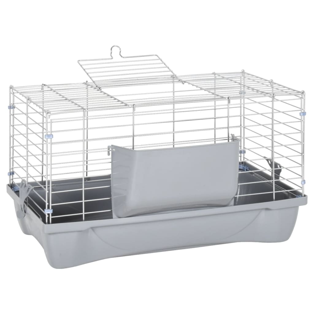 Gabbia Animali Piccoli Grigia 58X32X31Cm Polipropilene Metallo