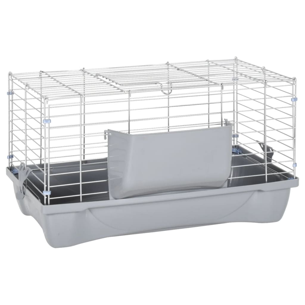 Gabbia Animali Piccoli Grigia 58X32X31Cm Polipropilene Metallo