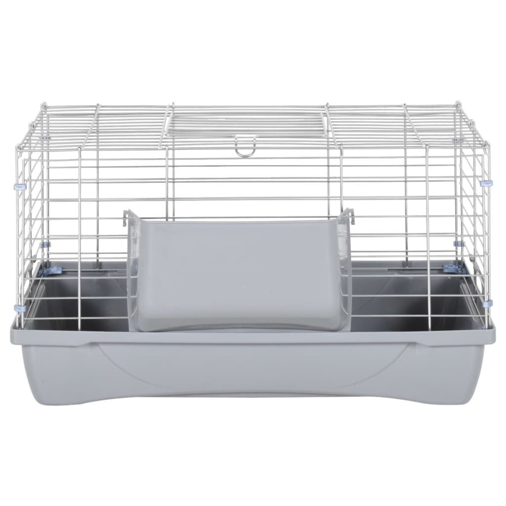 Gabbia Animali Piccoli Grigia 58X32X31Cm Polipropilene Metallo
