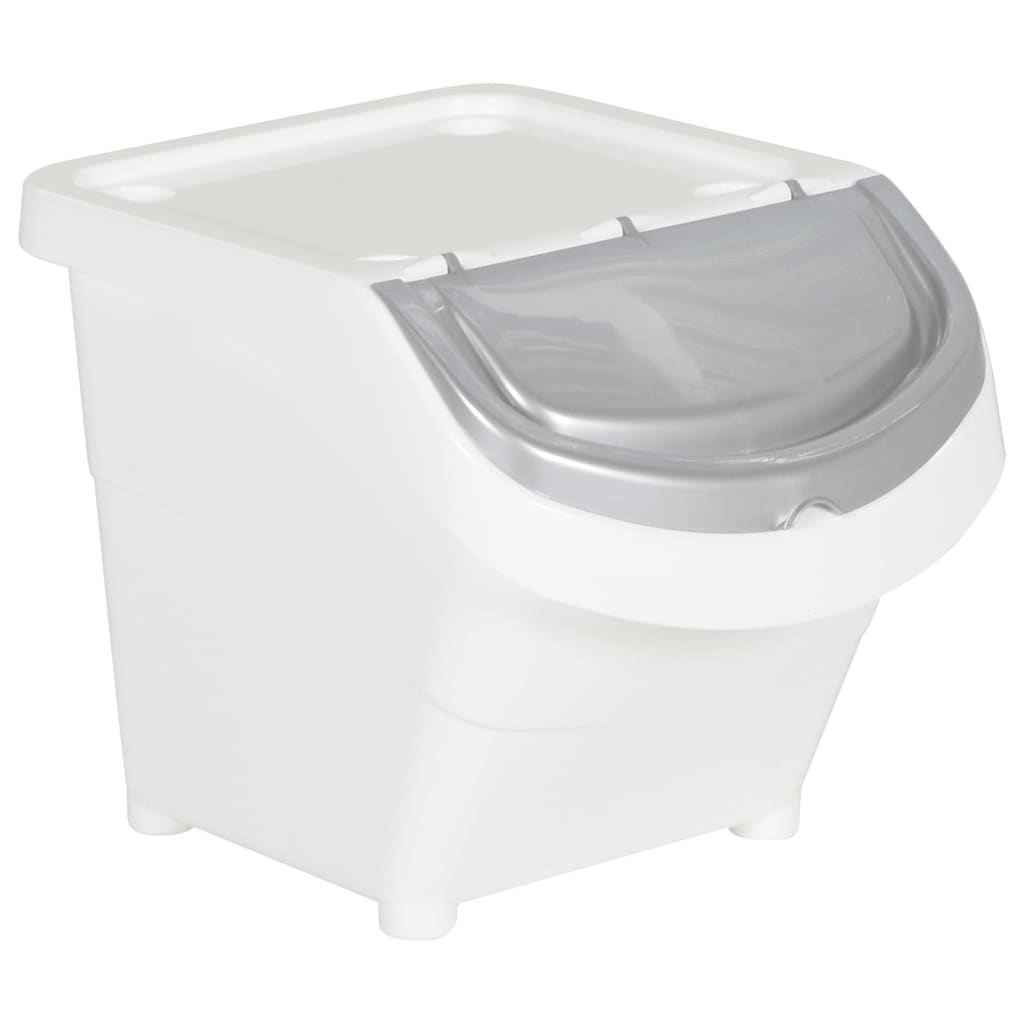 Cestini Per Rifiuti Impilabili Con Coperchi 3Pz Bianchi Pp