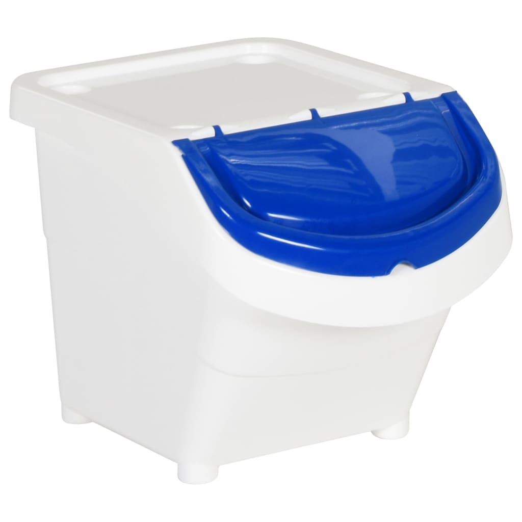 Cestini Per Rifiuti Impilabili Con Coperchi 3Pz Bianchi Pp