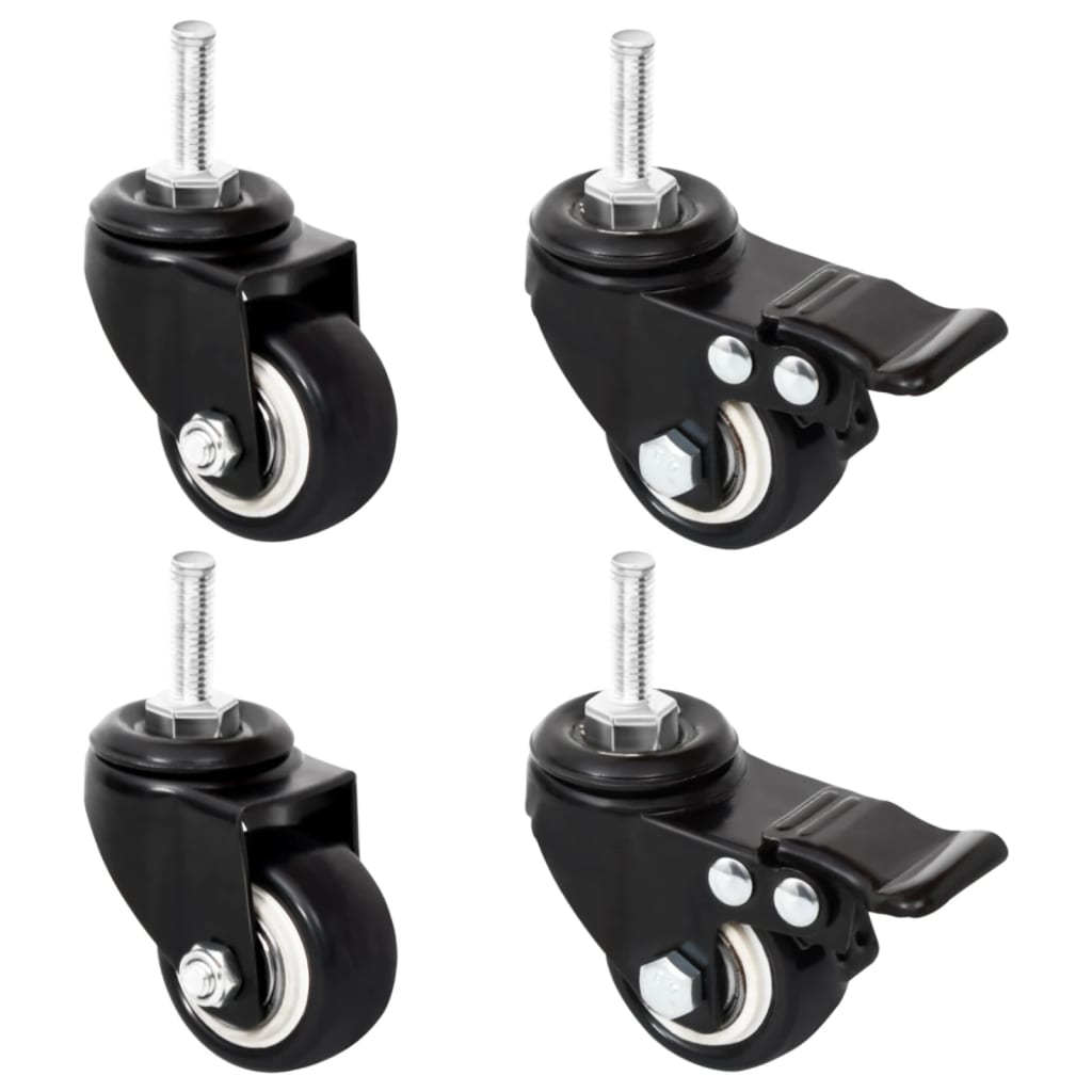 Ruote Per Fioriera 4 Pz Nere 8X3,5X8 Cm Ferro