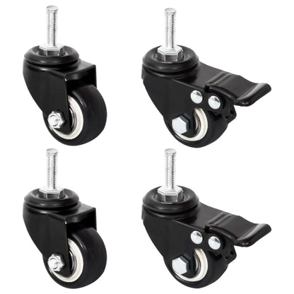 Ruote Per Fioriera 4 Pz Nere 8X3,5X8 Cm Ferro