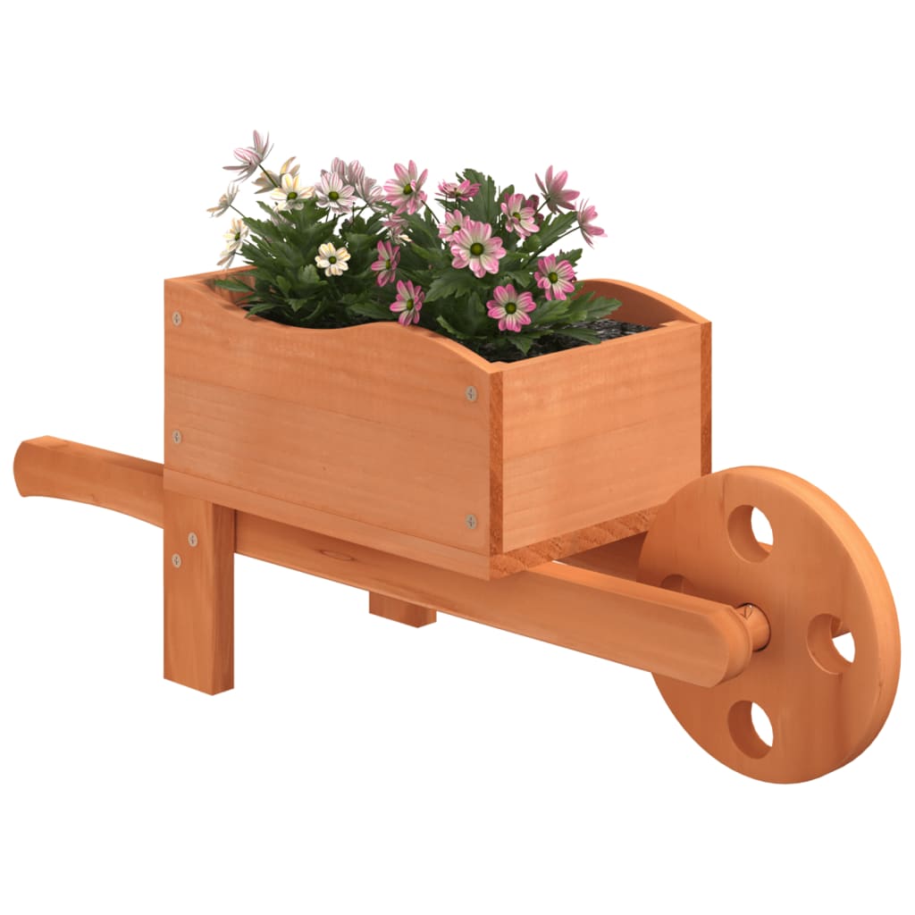 Fioriere A Carriola 2 Pz 47X15X19 Cm Legno Massello Di Abete Marrone Scuro