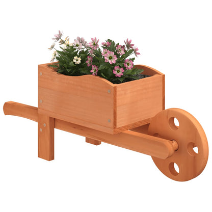 Fioriere A Carriola 2 Pz 47X15X19 Cm Legno Massello Di Abete Marrone Scuro