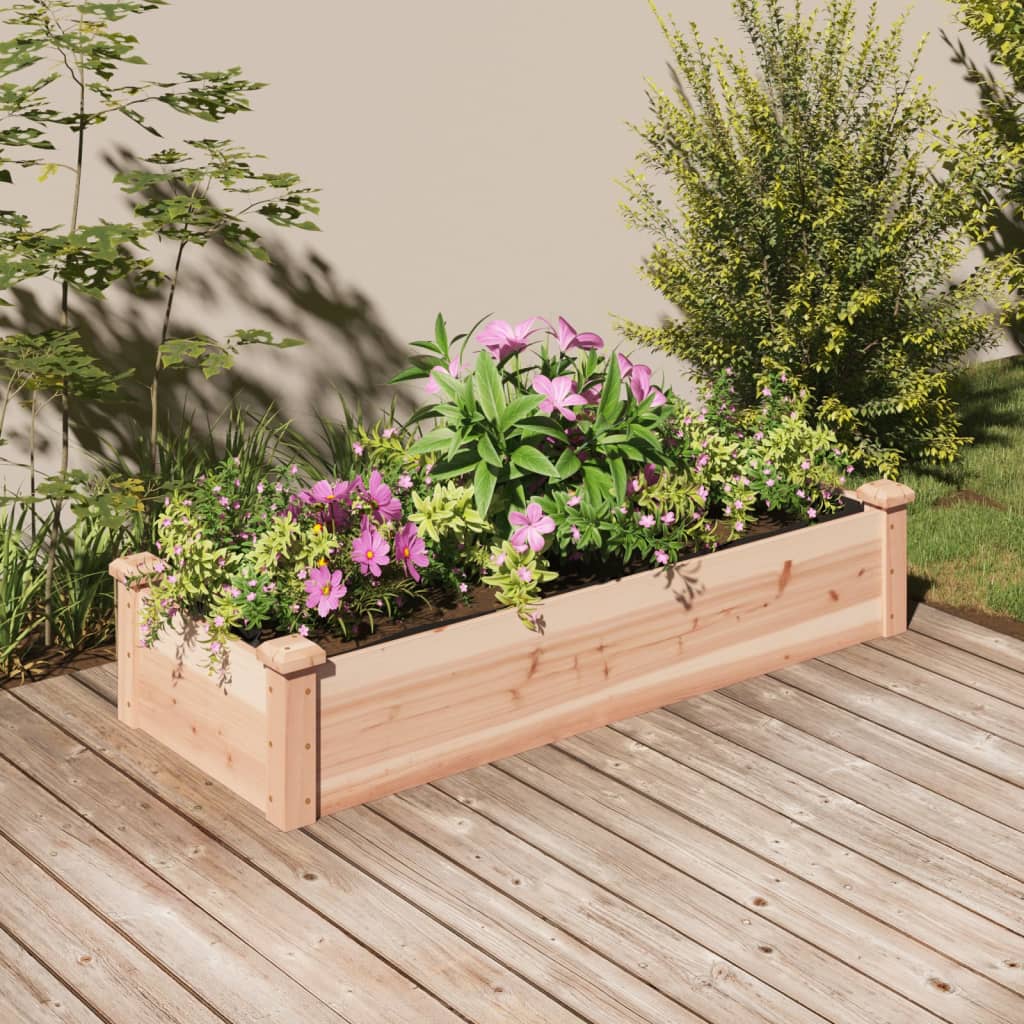 Fioriera Rialzata Da Giardino Fodera 120X60X25Cm Massello Abete