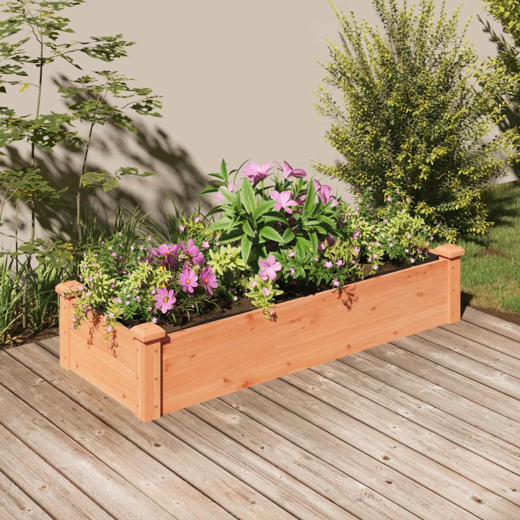 Fioriera Rialzata Da Giardino Fodera 120X60X25Cm Massello Abete