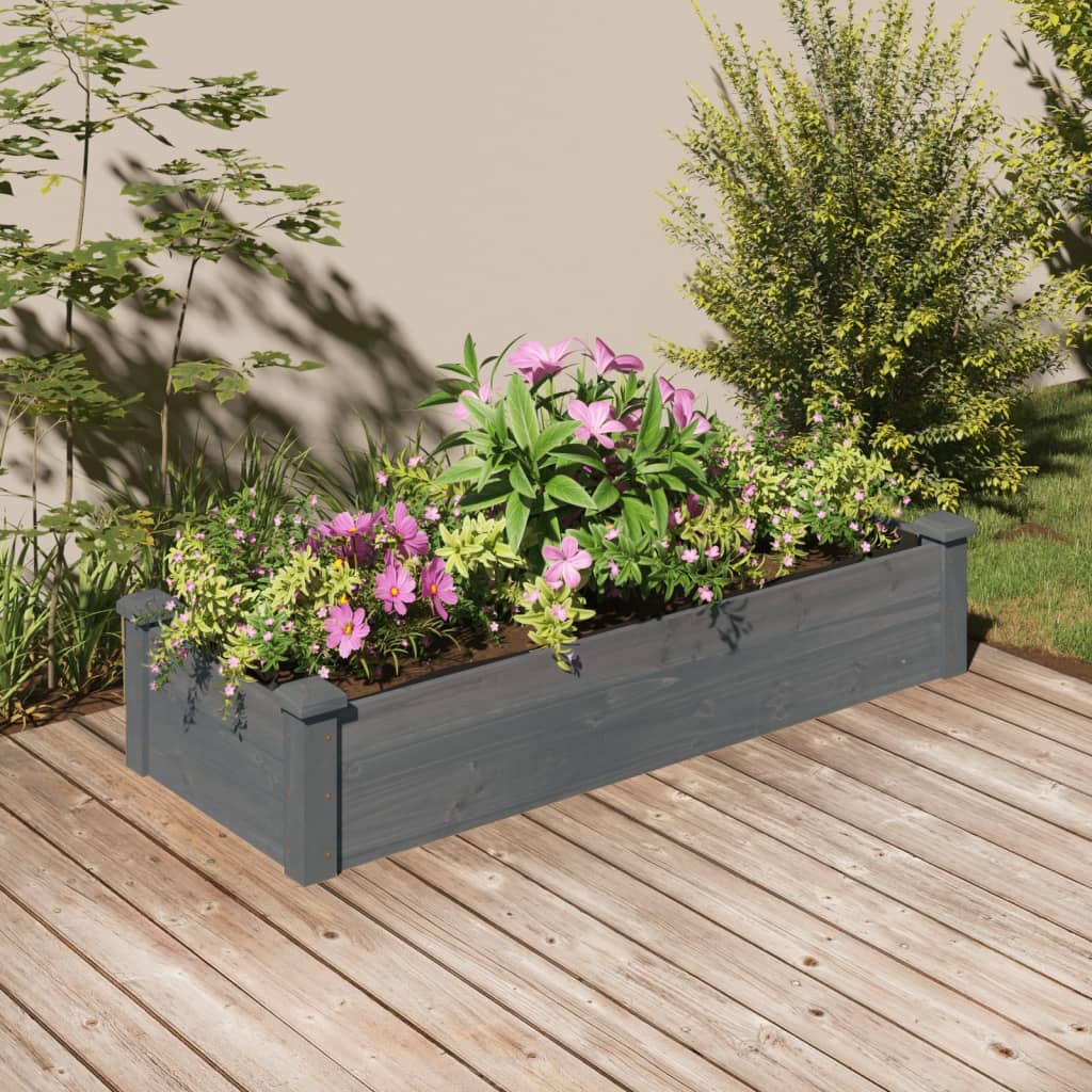 Fioriera Rialzata Da Giardino Fodera 120X60X25Cm Massello Abete