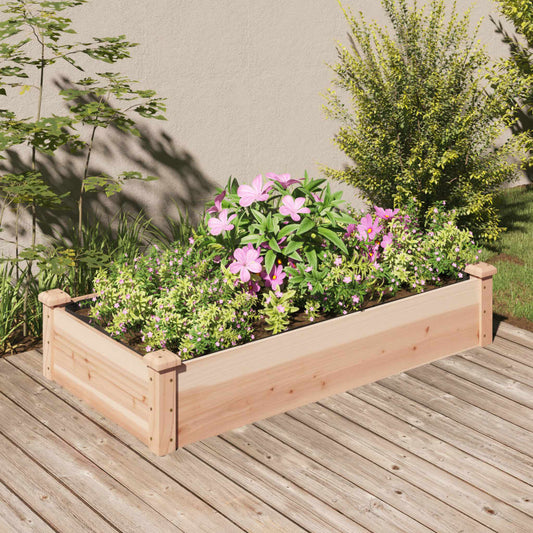 Fioriera Rialzata Da Giardino Fodera 120X60X25Cm Massello Abete