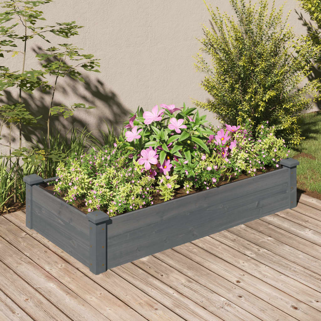 Fioriera Rialzata Da Giardino Fodera 120X60X25Cm Massello Abete