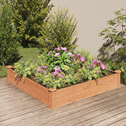 Fioriera Rialzata Da Giardino Fodera 120X60X25Cm Massello Abete