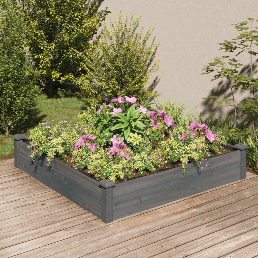 Fioriera Rialzata Da Giardino Fodera 120X60X25Cm Massello Abete