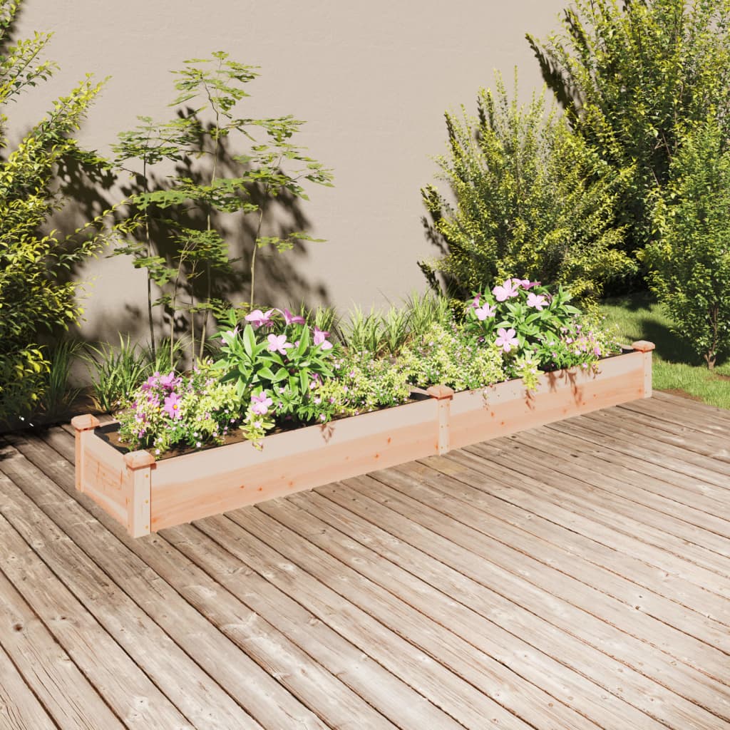 Fioriera Rialzata Da Giardino Fodera 120X60X25Cm Massello Abete