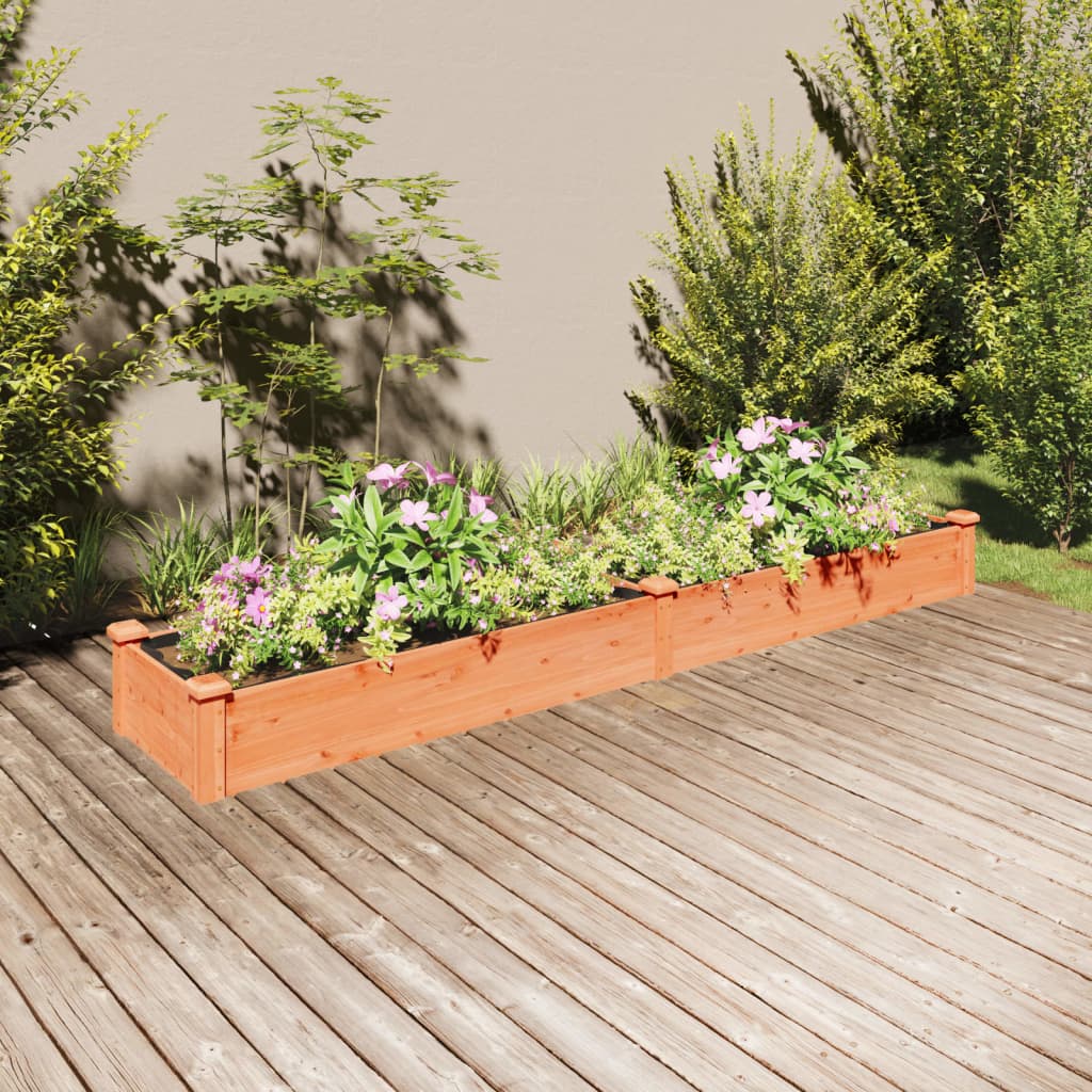 Fioriera Rialzata Da Giardino Fodera 120X60X25Cm Massello Abete