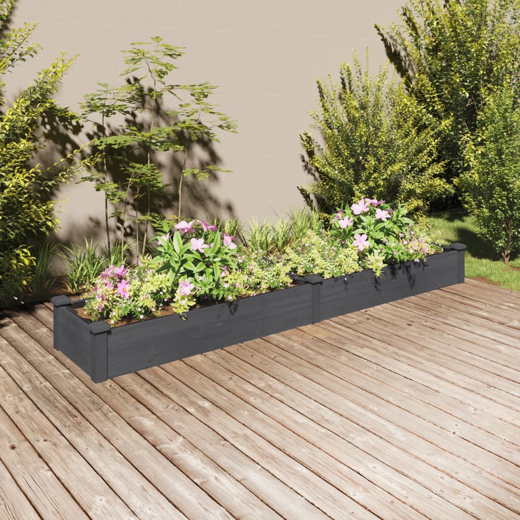 Fioriera Rialzata Da Giardino Fodera 120X60X25Cm Massello Abete