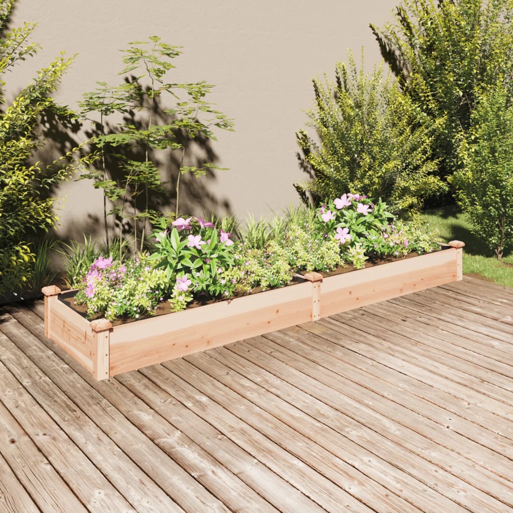 Fioriera Rialzata Da Giardino Fodera 120X60X25Cm Massello Abete