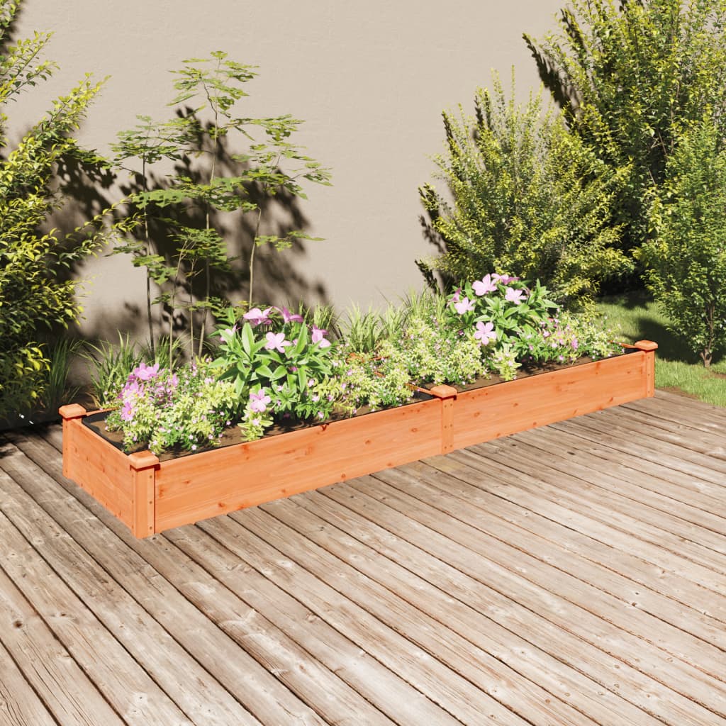 Fioriera Rialzata Da Giardino Fodera 120X60X25Cm Massello Abete