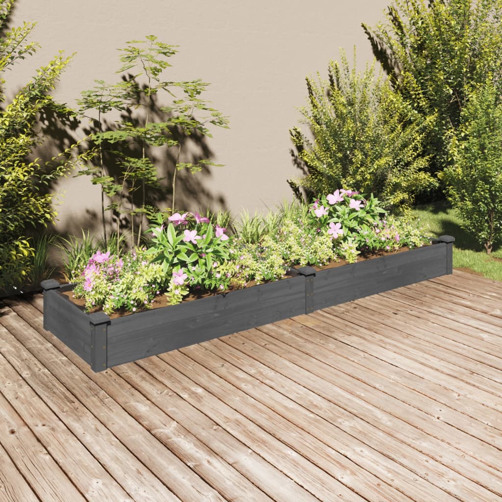 Fioriera Rialzata Da Giardino Fodera 120X60X25Cm Massello Abete