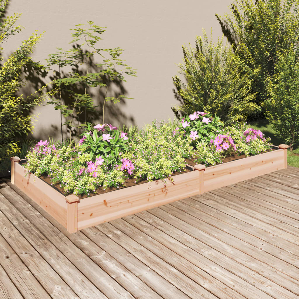 Fioriera Rialzata Da Giardino Fodera 120X60X25Cm Massello Abete