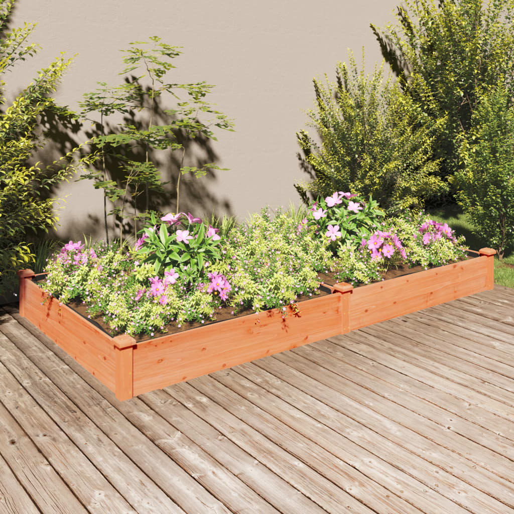Fioriera Rialzata Da Giardino Fodera 120X60X25Cm Massello Abete