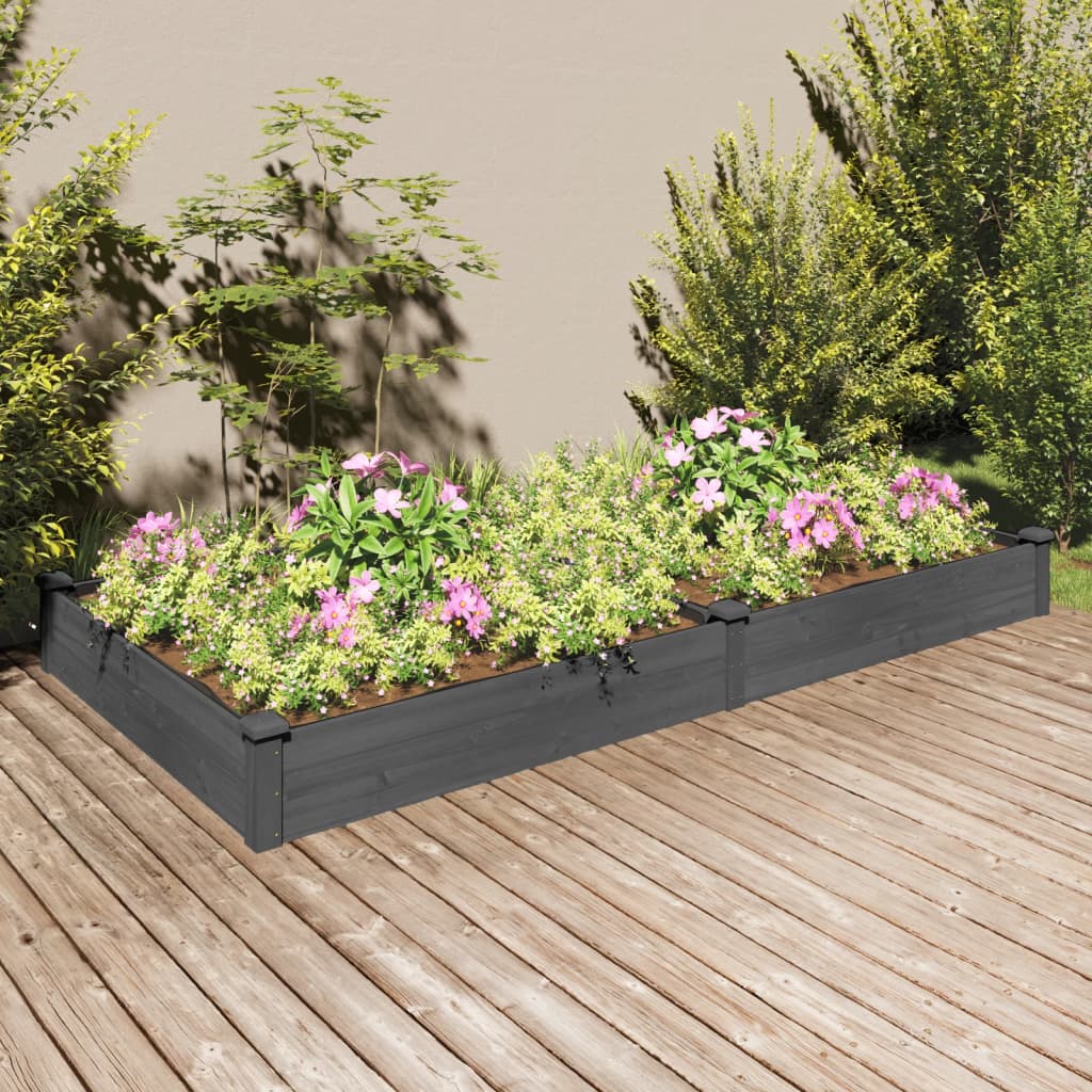Fioriera Rialzata Da Giardino Fodera 120X60X25Cm Massello Abete