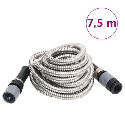 Tubo Da Giardino Con Ugello Spray Argento 20,6&quot; 22,5 M Acciaio