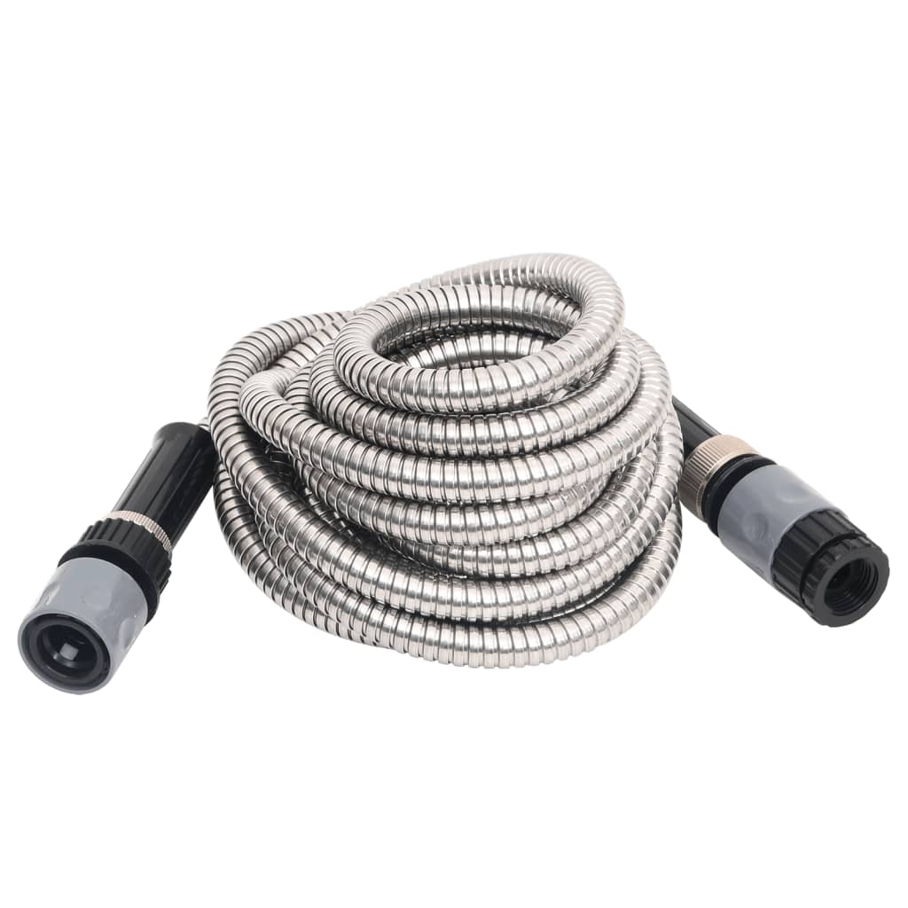 Tubo Da Giardino Con Ugello Spray Argento 20,6&quot; 22,5 M Acciaio