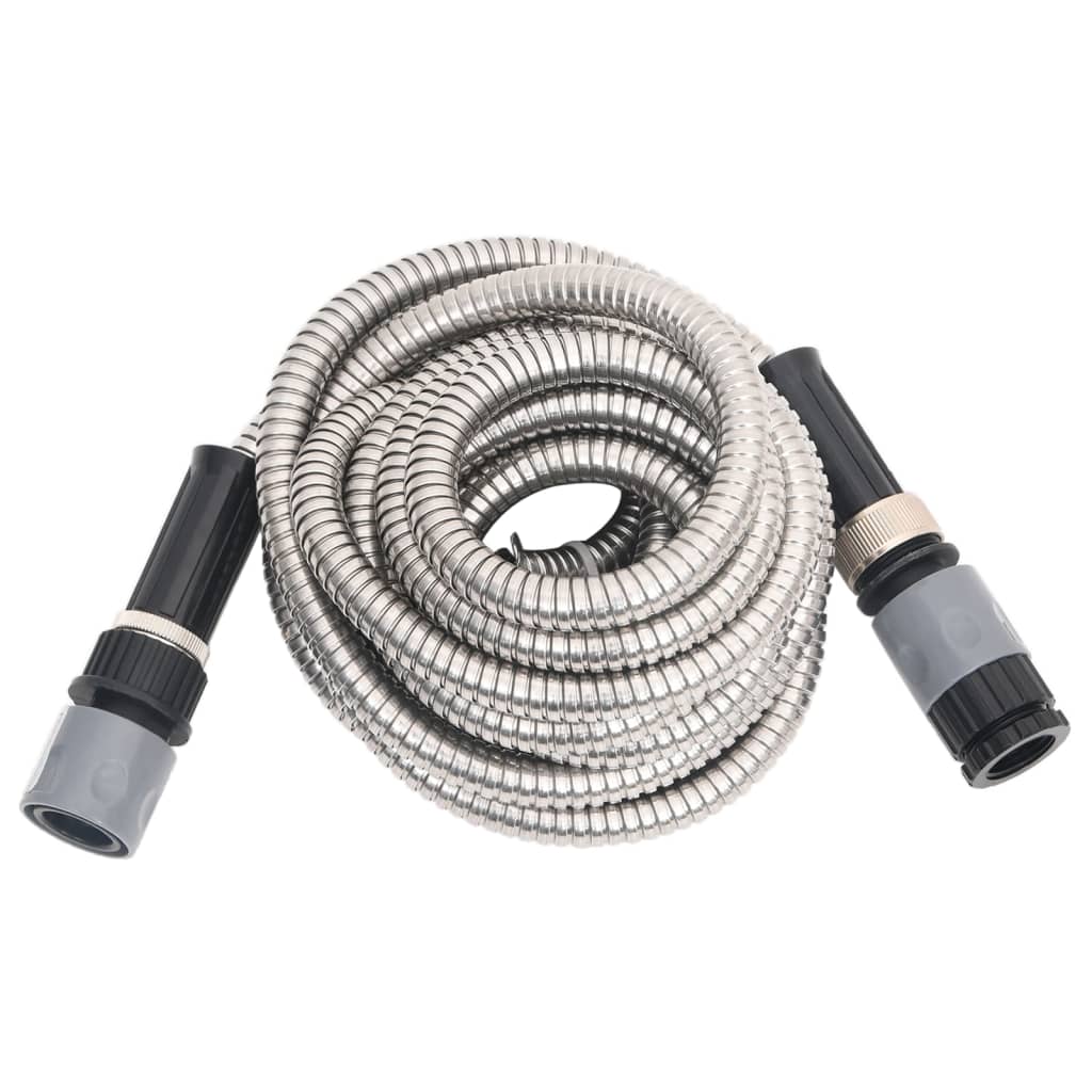 Tubo Da Giardino Con Ugello Spray Argento 20,6&quot; 22,5 M Acciaio