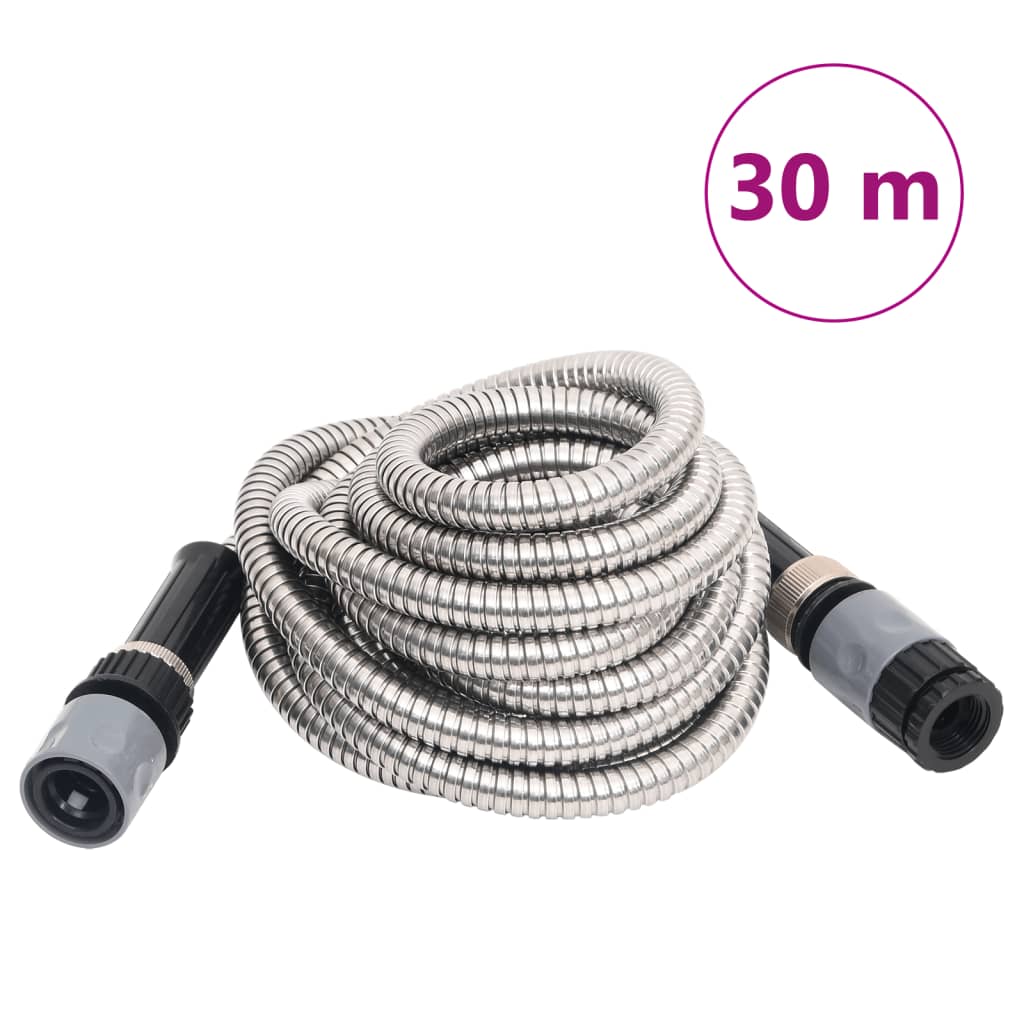 Tubo Da Giardino Con Ugello Spray Argento 20,6&quot; 22,5 M Acciaio