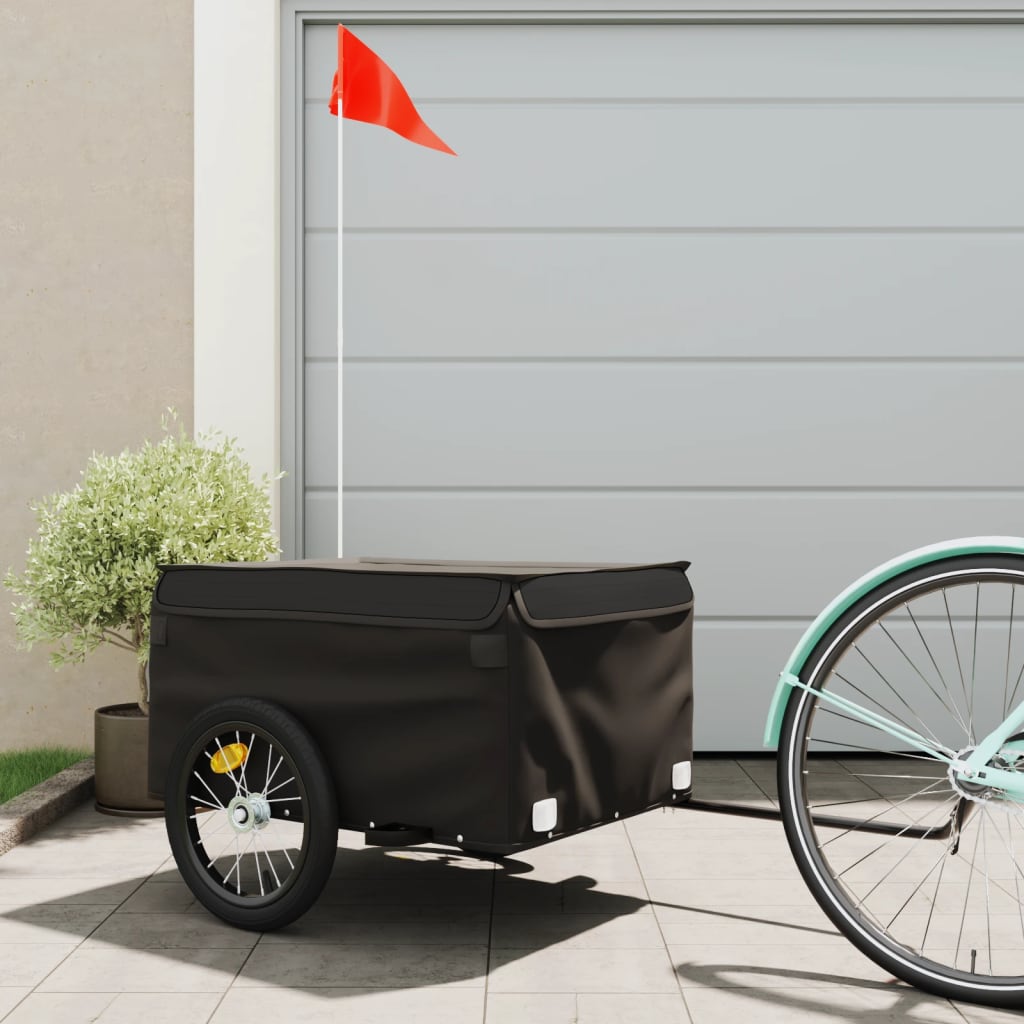 Rimorchio Da Bici Nero E 30 Kg In Ferro