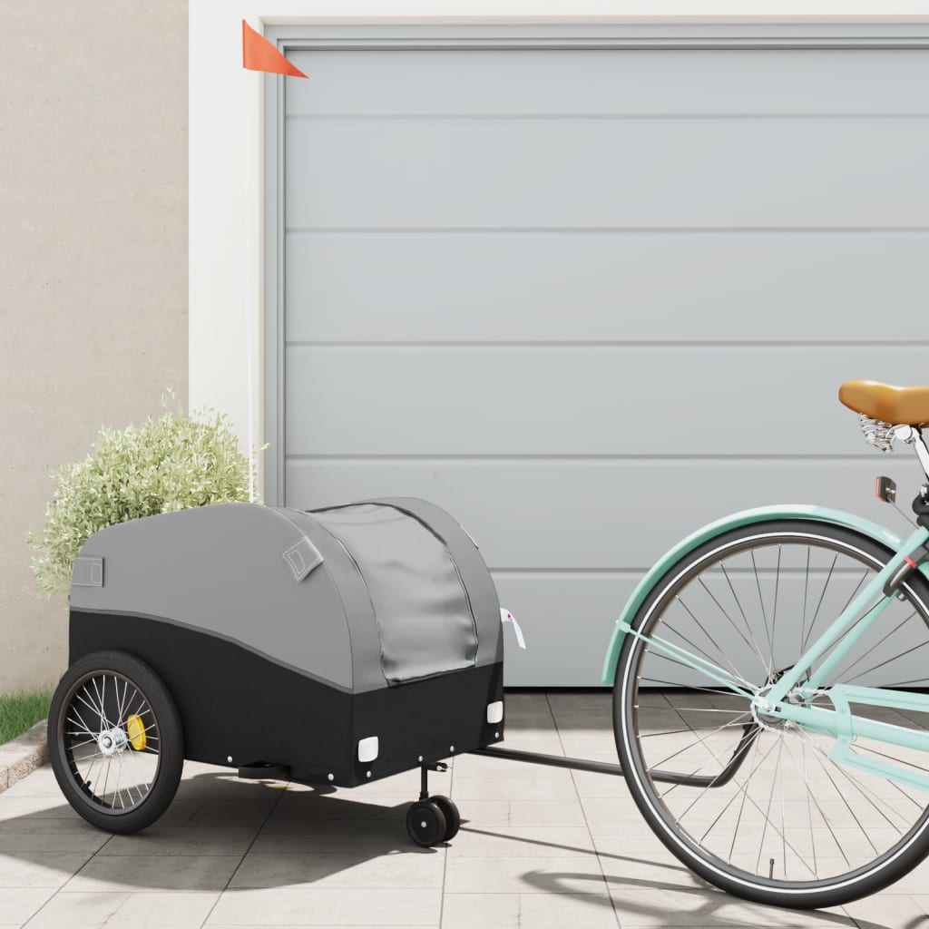 Rimorchio Da Bici Nero E 45 Kg In Ferro