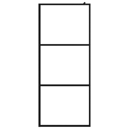Parete Doccia Walk In Mensola Nera 80X195Cm Vetro Esg Alluminio