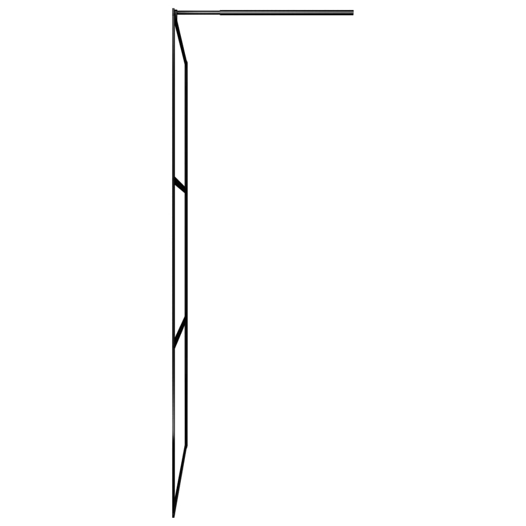 Parete Doccia Walk In Mensola Nera 80X195Cm Vetro Esg Alluminio