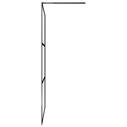 Parete Doccia Walk In Mensola Nera 80X195Cm Vetro Esg Alluminio