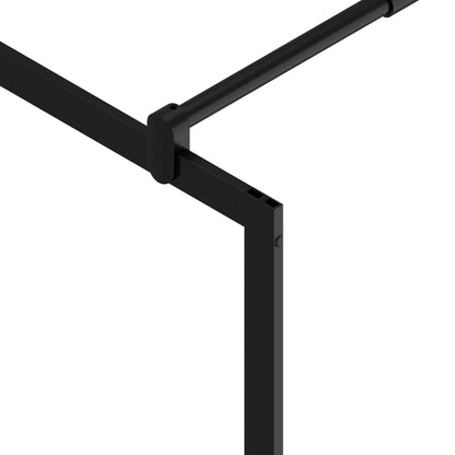 Parete Doccia Walk In Mensola Nera 80X195Cm Vetro Esg Alluminio