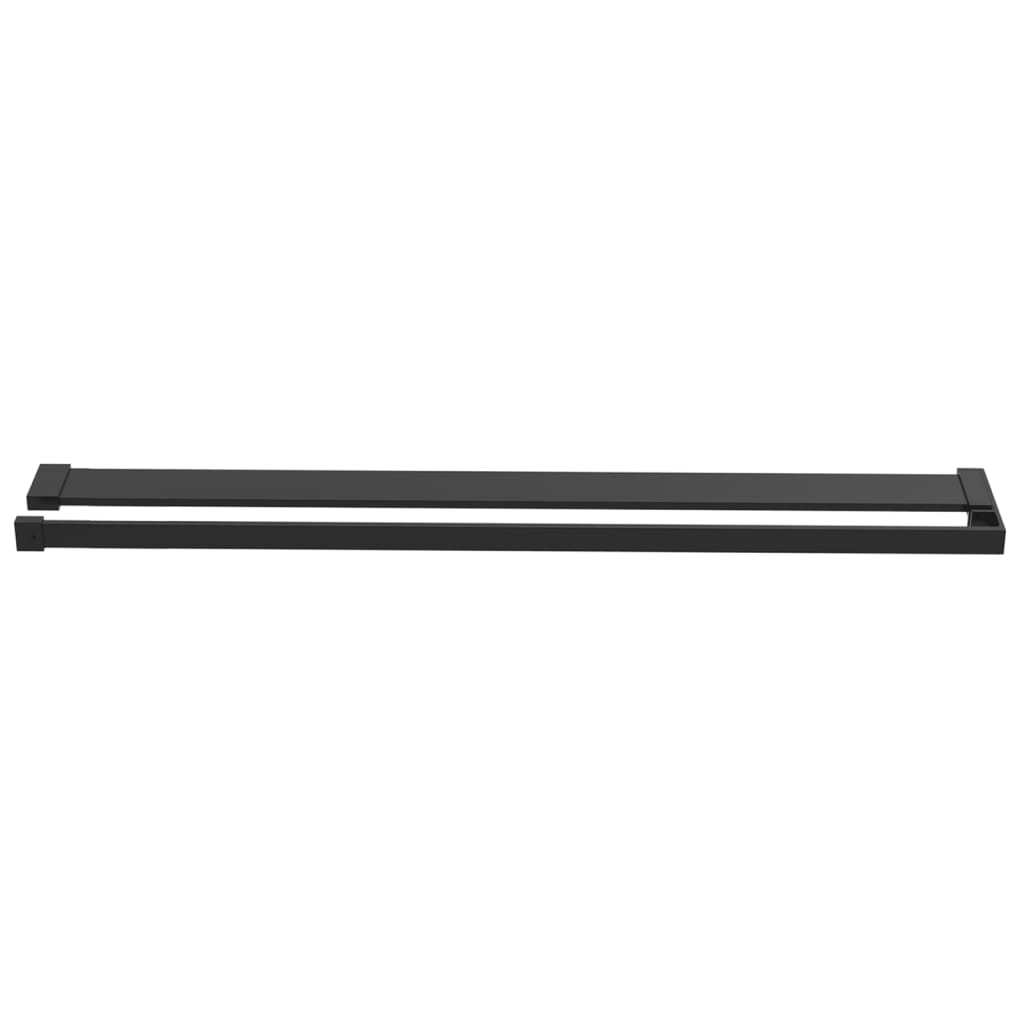 Parete Doccia Walk In Mensola Nera 80X195Cm Vetro Esg Alluminio