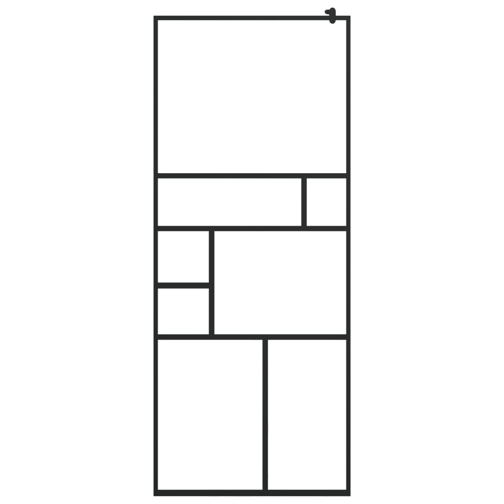 Parete Doccia Walk In Mensola Nera 80X195Cm Vetro Esg Alluminio